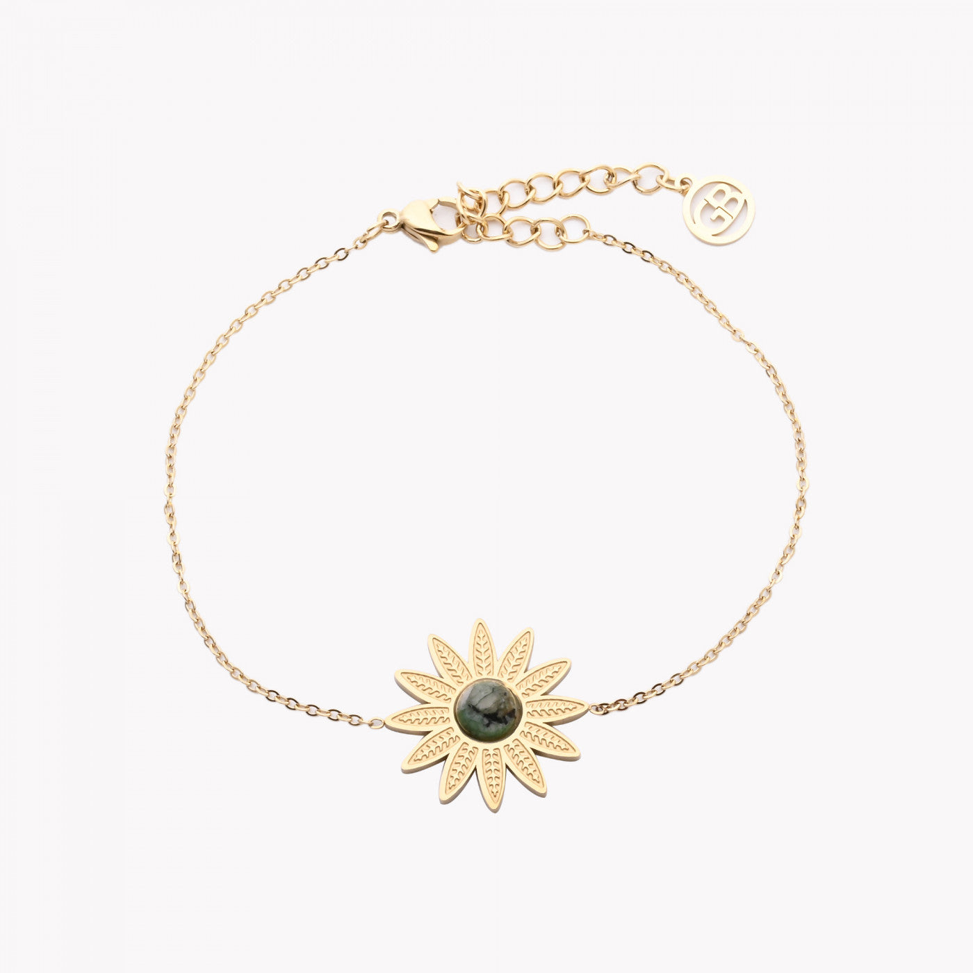 Bracelet en acier fleur grand