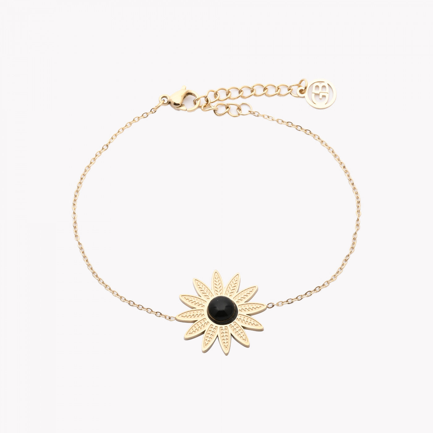 Bracelet en acier fleur grand