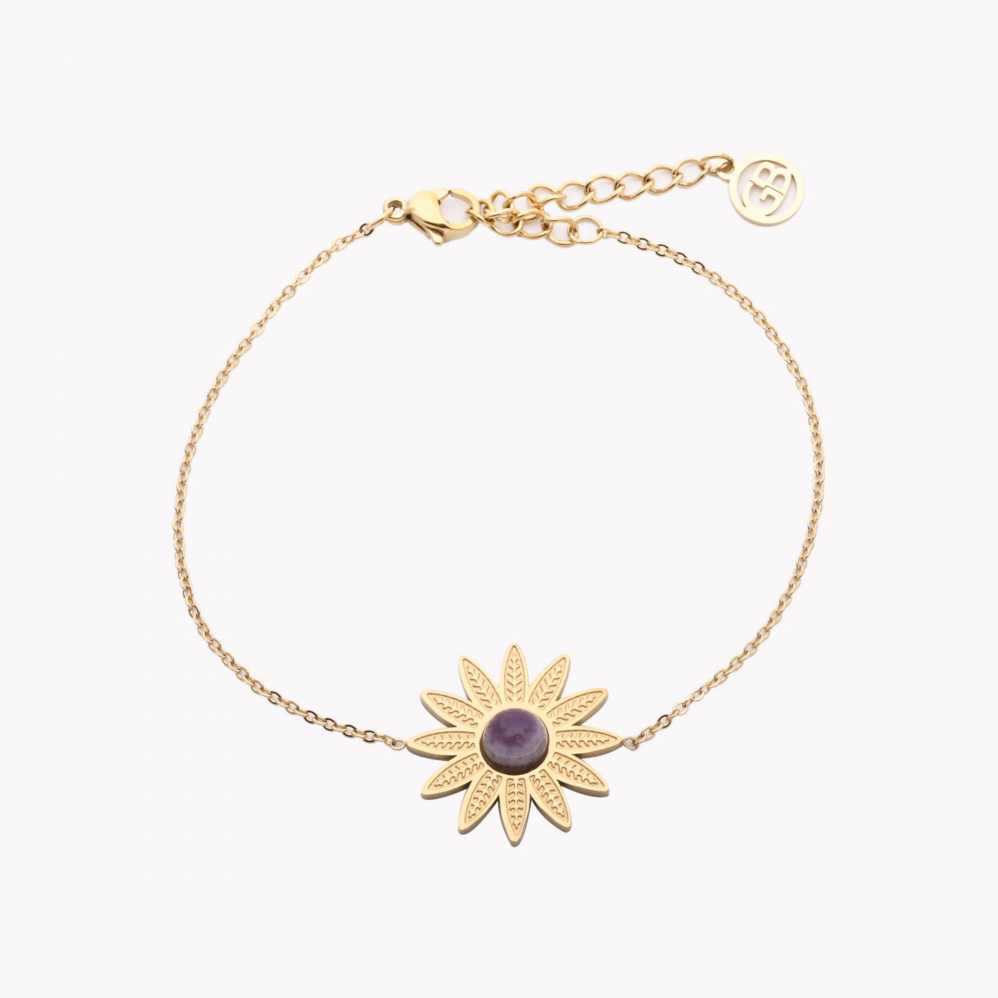 Bracelet en acier fleur grand