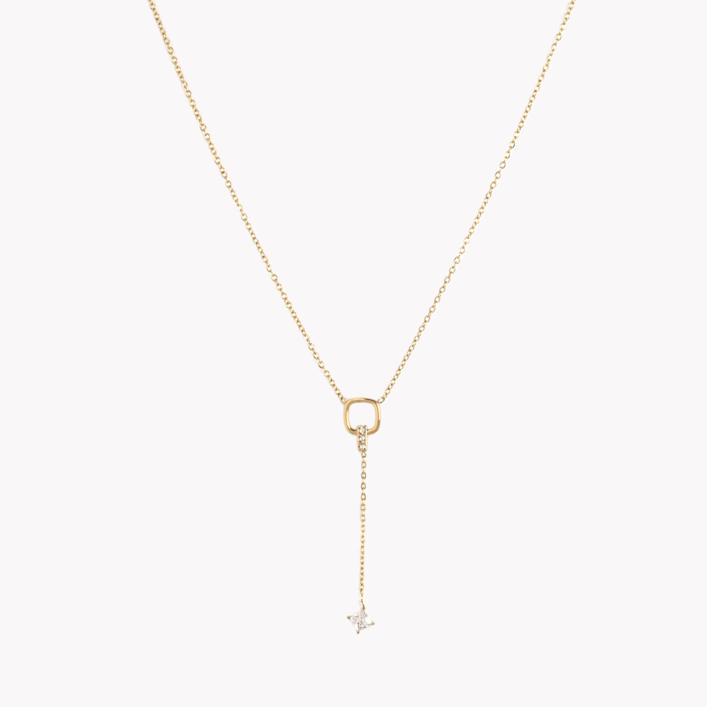 Collier long en acier avec diamant